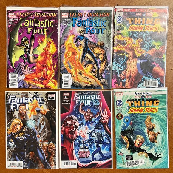 Lot of 6 Marvel Comics Fantastic Four - Secret Invasion, The Thing Human Torch,‎ - Picture 1 of 5